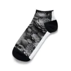 nanamikuru3149のモノクロシック多肉アート Ankle Socks