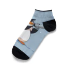 ganeshaのおもちゃの望遠鏡でかわいいペンギンに会おう Ankle Socks