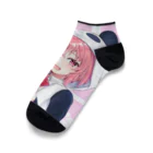 World_Teesのパンダのコスプレをしたアニメガール - 日本の美学 アニメオタク Ankle Socks