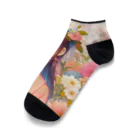 ピクセルパレットの可愛い女の子とお花10 Ankle Socks