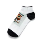 まんじゅ王国のフクロウがボールを蹴っているかわいい姿！ Ankle Socks