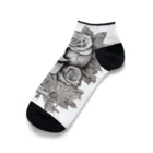 japanese-creatorの骸骨　薔薇　デザインTシャツ　アート　グラフィック Ankle Socks