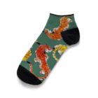 segasworksの虎ちゃんちらし（水彩画）緑 Ankle Socks