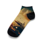 aircooled3のレトロなワーゲン 夕暮れビーチ 2 Ankle Socks