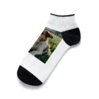 kokin0の草むらで斜めを見つめる犬 dog looking for the anywhere Ankle Socks