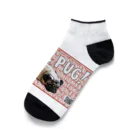 パグ PUG ぱぐ  OHMAI GALLERYのPUG-パグ-ぱぐ　リアルパグ-3 Tシャツ Ankle Socks