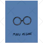 とある丸眼鏡の描き散らしのMARUMEGANE_BLUE くるぶしソックス