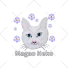 れいにゃん堂&れいにゃあ～と😺のチョークアートの白猫[Magao Neko] Ankle Socks