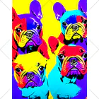 TakashiSのVivid Quartet of French Bulldogs Ankle Socks