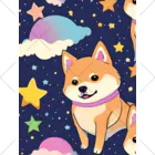 ゆんまるの夜空に柴犬 くるぶしソックス