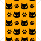 mkumakumaの黒猫と足跡黄 くるぶしソックス