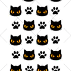 mkumakumaの黒猫と足跡白 くるぶしソックス