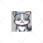 koba777のドット絵ハイイロネコ くるぶしソックス