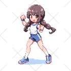 シロクマペンギンのドット絵体操服の女の子 くるぶしソックス