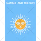 NAMM3 AND THE SUNの南無三の太陽　くるぶしソックス　白輪郭 　水色 くるぶしソックス