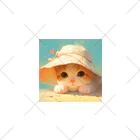 AQUAMETAVERSEの帽子をかぶった可愛い子猫 Marsa 106 くるぶしソックス