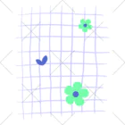 sansamのgrid flower くるぶしソックス