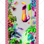 正座ちゃんのドット絵ショップの『熱帯植物図』 Ankle Socks