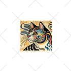 chaochao0701の浮世絵風　猫（顔）"Ukiyo-e Style Cat (Face)"  "浮世绘风格的猫（脸）" くるぶしソックス