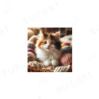 SkyBlueのかわいい三毛猫 Ankle Socks