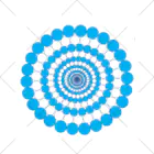 FONSデザインの水玉円3青 くるぶしソックス