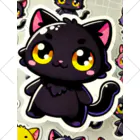 hiiro_catの魅惑の黒猫が、カラフルな背景と調和してかわいさを放つシーン Ankle Socks