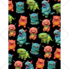 monyuraのmonyura monster(総柄ブラック)  Ankle Socks