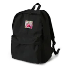 meke flowersのピンクローズのガーリー花柄 Backpack