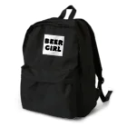 BEERのビールガール_黒字(白背景) Backpack