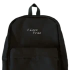 ミラくまのI LOVE Tribe　白文字背景透明 Backpack