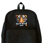 ki1962のドット絵で描かれた虎のアップ画像のプレミアムグッズ Backpack