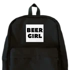 BEERのビールガール_黒字(白背景) Backpack