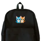 Chatarohのふたりの仲良し猫ちゃん：青とオレンジ Backpack