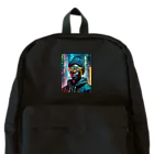 Colorful Canvasのネオンをバックにしているクールな青年 Backpack