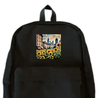 LOGOstylesのヒマワリを背景にした都会の街並み Backpack