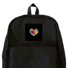 綺麗何学模様の虹×ハート×虹（ブラック） Backpack