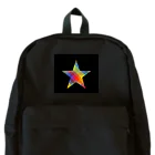 綺麗何学模様の虹×スター×虹（ブラック） Backpack