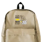 ビールとアート TM-3 Designの彫刻 × BEER（考える人：考えるな、感じろ! とりあえずビール!!）黒線画 Backpack