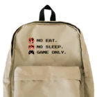 GAME ITEM SHOPのno eat,no sleep,game only Backpack