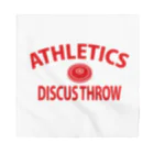 sports_tower スポーツタワーの円盤投げ・赤・陸上競技・えんばんなげ・グッズ・イラスト・Tシャツ・Discus Throw・飛距離・男子・女子・かっこいい・かわいい・選手・有力・確実・候補・部活・有望・応援・精神力・集中力・メダル バンダナ