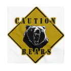 PALA's SHOP　cool、シュール、古風、和風、のCAUTION- Bear　４ Bandana