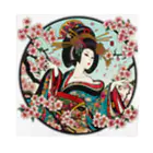 manyou-lab_Ukiyo-eの浮世絵 花魁と桜 Ukiyoe Oiran and Cherry Blossoms [UOS-DL-SR001-0008] バンダナ