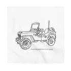 ファンシーTシャツ屋のJeep イラスト ライン画 バンダナ