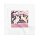 Shironekokuuの桜で遊ぶ犬と猫 Bandana