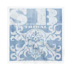 Ａ’ｚｗｏｒｋＳのSKULL&BONE TRIBAL GRUNGE WHT ON DENIM Bandana