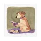 人間界で生きるわんこ | 犬イラストの本を読むわんこ（AIイラスト） バンダナ