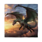 yun-dragonの黄昏時のグリーンドラゴン バンダナ