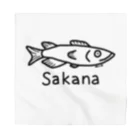 MrKShirtsのSakana (魚) 黒デザイン バンダナ