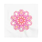 おもちの家の赤とピンクの幾何学模様　花 Bandana