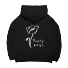 ひなげし商店のPoppy design 白ライン Big Hoodie